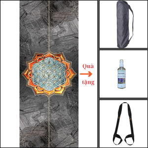 Thảm Yoga cao cấp chính hãng Yvonne Mandala Vintage (TẶNG 3 PHẦN QUÀ) dày 6mm chất liệu cao su bề mặt NHÁM - SIÊU BÁM chống trơn trượt thấm hút mồ hôi kèm túi đựng thảm và dây buộc thảm dễ vệ sinh thảm thảm bền đẹp sang xịn