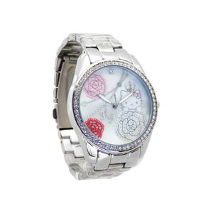 Hello Kitty Women Japan Movement Watch with Stainless Steel band and Swarovski HKFR1238 Silver