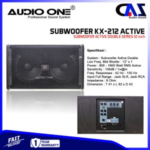 Subwoofer Aktive Karaoke KX-212 Audio One 12inch Aktif Super Bass Karoke 800watt Garansi | DMS