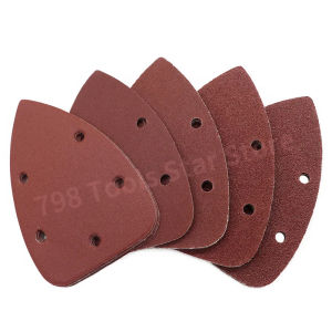 50PCS 140 * 98 mm Mouse Sander Sandpaper 40-1000 Grits Palm Mouse Sander Pads 5 Hole Hook and Loop Sandpaper for Car Sanding