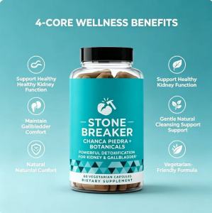 Stone Breaker Chanca Piedra Herbal Capsules Kidney & Gallbladder Support 60 Vegetarian Capsules