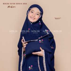 MLVR-Mukena Anak Perempuan Tanggung Motif Melati Fatimah Series Rayon Bordir Anak Tanggung