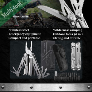 An LAN MALL【COD】Upgraded Version Stainless Steel Multitool Pliers 30 in 1 Folding Pliers Mini Portable EDC Outdoor Camping Folding Emergency equipment Pliers