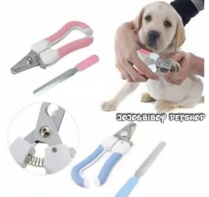 Gunting Kuku Dan Kikir Untuk Hewan Peliharaan Anjing Kucing Kelinci Stainless Steel 14cm