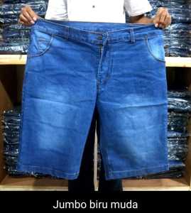L&S Celana jeans pria biru nevy jumbo murah / Celana jeans pendek jumbo murah-Celana Pendek JUMBO ATU BIGSIZE-Celana jeans panndek pria JUMBO dan lainnya