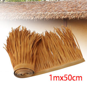 1M*50cm Artificial Straw Roof Hawaiian Style Hut Plastic Palm Thatched Roof Decor Palm Thatch Roll