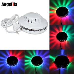 Angelila 8W RGB Home Party Lamp 48LEDs RGB Auto Color Changing Rotating Sunflower UFO LED Stage Light Bar Disco Dancing Party DJ Club Pub Music Lights