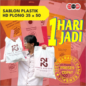 Plastik Sablon Packing Olshop Murah Plong Hd Uk 35x50 Free Design Isi 100 Pcs