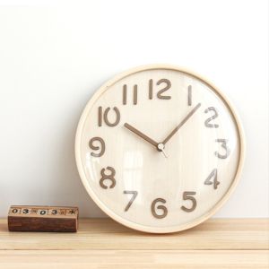 นYYMALL-าฬิกาแขวน นาฬิกาแขวนผนังนาฬิกาแขวน۞ไม้เนื้อแข็งสไตล์ญี่ปุ่นนาฬิกาแขวนใบ้ห้องนอนนาฬิกาตกแต่งผนัง 3D สามมิตินาฬิกาบั