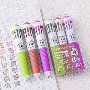 Pen Lukisan 148 Warna 0.8mm – 10 in 1 Retractable Ballpoint Pen Set untuk Sketch Doodle Bullet Journal & Art Supplies