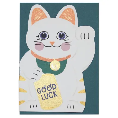 Raspberry Blossom | Greeting Farewell Cards Well Wishes | Good Luck Cat