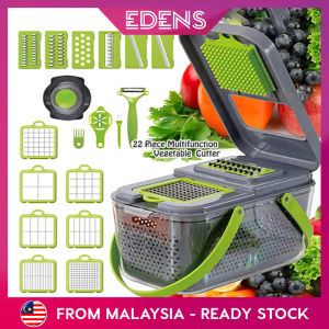 Edens 22 in 1 Vegetable Chopper Slicer Potato Onion Graters And Cutter Multifunction Chopper With Handle - Fulfilled by Edens