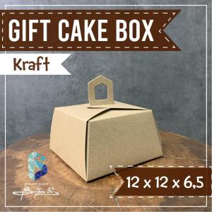 ( 50 Lembar ) Gift Cake BOX 12x12 cm Tebal Kraft Polos COKLAT Premium UNTUK HAMPERS / Dus Kue Mini Multi Purpose Box / Dus Kue - Box Snack - Box Kue - Dus Snack-  Tebal Murah