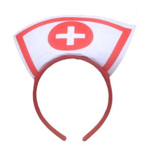 ที่คาดผมหมวกพยาบาลฮาโลวีนสำหรับผู้หญิงชุดเดรสงานปาร์ตี้ฮาโลวีนอุปกรณ์ผมคอสเพลย์สวมใส่ได้ทุกวัน