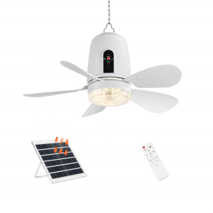 16 inch Solar Ceiling Fan With Panel Portable Outdoor Camping Hanging Fan Ceiling Light Fan With Tripod Remote Control Electric Fan Inverter