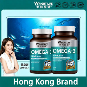 【2 Bottles】WRIGHT LIFE Omega-3 Fish Oil 400 Capsules EPA180mg DHA120mg Support Heart Health Lower Cholesterol Improve Memory Joint Care