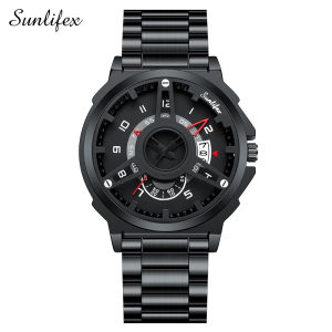 Sunlifex Jam Tangan Pria Mode Dial Berongga Anti Air Tampilkan Kalender Original Jam Tangan Cowok