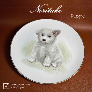 NORITAKE 100%New - Puppy - 01 Dĩa Cảnh Vẽ Tay Rất Đẹp 27.5cm