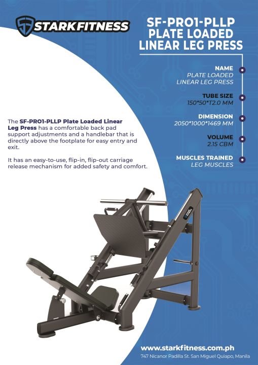 Leg Press Lazada Fitness Equipment Stark Fitness Plate Loaded