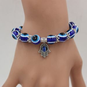 Evil Eye Blue Bracelet Hand Lucky Evil Eye Charm Bracelet for Protection and Blessing