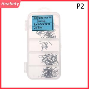 Heabety 100 cái hộp thép không gỉ câu cá nối pin 4 #6 #8 #10 #12 # mang cán xoay với Snap fishhook thu hút phụ kiện
