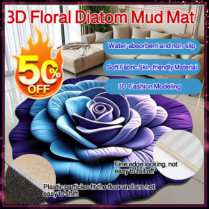 💕Fast Shipping💕3D Three-dimensional Flower Carpet Special-shaped Rose Water-absorbing Diatom Mud Floor Mat Large Size Can Be Cut Bathroom Door Mat