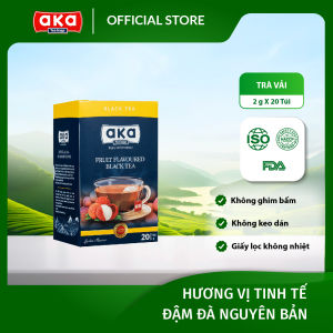 Trà túi lọc Aka 40g (20 túi x2g) hương vị Vải nguyên liệu pha chế tiện lợi trà trái cây đồ uống giải nhiệt