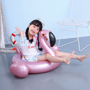 Childrens Flamingos Sit on the White Swan Seat Baby Swim Ring and Baby Seat