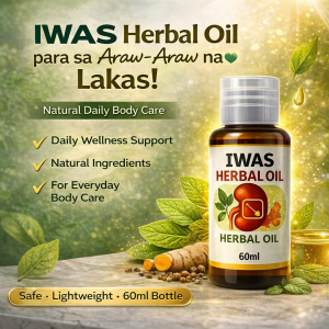 IWAS Herbal Oil 60ml – Natural Body Care Oil Easy to Apply...