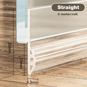 3 Meters Glass Door Gap Sealing Strip Self-adhesive Soundproof Draught Excluder Insect Prevention Seal Strip Gap Cover