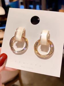 【NEW】 Korean Style 【Multi-Circle】 Simple Opal | Gold Earrings Elegant Gorgeous Fashion Earrings Women Jewelry | Anting-anting