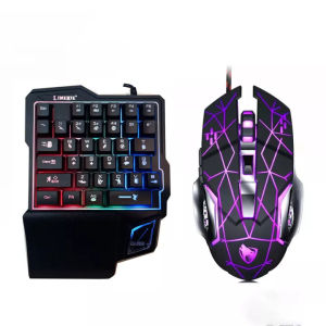 PROMO Mobilador HP 1 Set Keyboard Gaming Single Hand Mouse Gaming Hp Mobilador PC HP Full Set Game FF PUBG