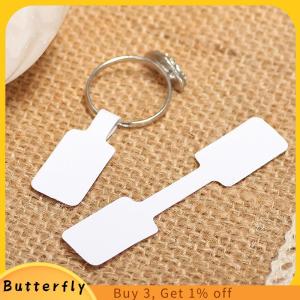 Butterfly ป้ายราคาสีขาว100ชิ้นพร้อมเชือกแขวนเครื่องประดับรองเท้าเครื่องเขียนผ้า