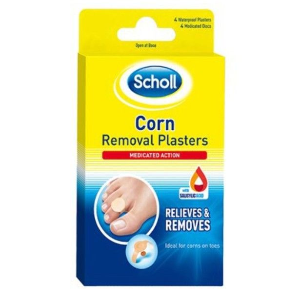 Scholl Corn Removal Plasters (จำนวน 1 กล่อง) สกอลล์ แผ่นแปะ พลาสเตอร์ยา