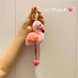 10cm Cute PaleVioletRed Heart Flamingos Pendant Bird Plush Toys Keychain Bag Accessories Backpack Pendant Souvenir Wholesale