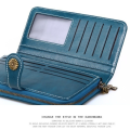 Womens Wallet Genuine Leather Large Capacity Wristlet Clutch Purse Credit Card Holder with RFID Bloc. 