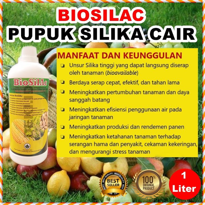 Biosilac 1 Liter Pupuk Silika Cair Murni Silica Organik Meningkatkan Produktivitas Tanaman Buah Sayur Bunga Hias