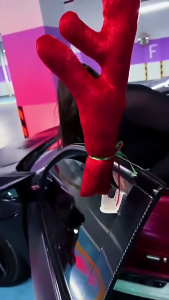 Car Christmas Decorations Reindeer Antlers for Car 3Pcs Auto Antlers and Nose for Vehicle Christmas Decorations