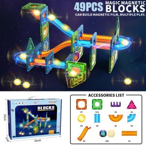 Pipeline Track Magnetic Blocks Childrens Educational Toy with Super Strong Magnetism Holiday Gift