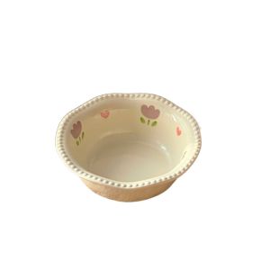 OUTOPEN Anti Slip Ceramic Cat Bowl Neck Protection 15 Degree Inclined Cat Feeding Station Cartoon Stable Elevated Cat Water Bowl Cat/Puppy/Bunny
