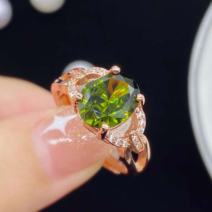 Emerald & Peridot Together with Diamond Ring – Adriana Fine Jewelry