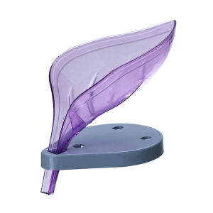 Leaf Shape Soap Holder Soap Dish with Draining Tray 3 Suctions Cup for Shower Bathroom / Bekas Sabun Bentuk Daun