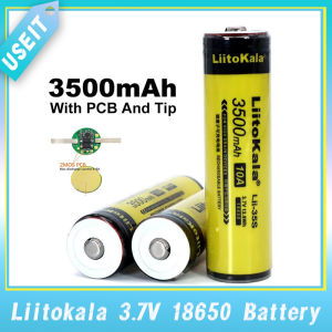 Liitokala Lii-35S Protected 3.7V 18650 3500mAh Rechargeable Li-lon battery with 2MOS PCB For Flashlight
