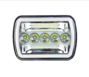 5X7 Led Headlights Driving Light Square LED fog light With Three Rows Of Reflectors High/low For Jeep Yj Cherokee 12v 24v