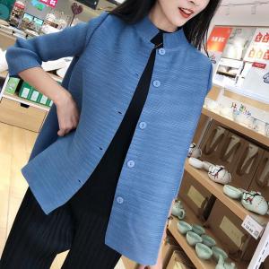 [NOVA quality] Miyake pleated loose and slim cardigan ❤ spring and autumn European station new style womens jacket top