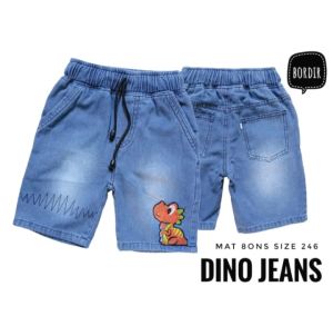Celana jeans Lepis Pendek Anak Laki-Laki Model Bordir Dino Ukuran 2-5 Tahun