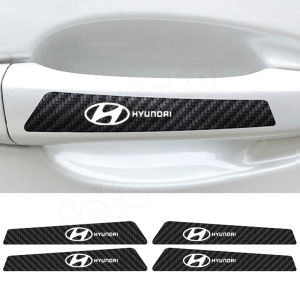 8Pcs/Set car door bowl luminous stickers carbon fiber pattern handle stickers For Hyundai anti-scratch protection stickers decorative stickers fit Hyundai all models