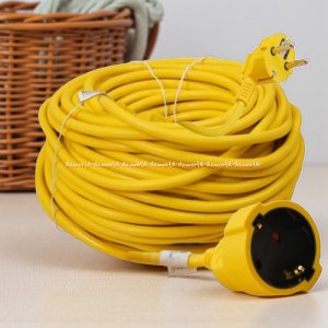 Krisbow 30meter Extension Cable 1socket Yellow Kabel Ekstensi Sambung Panjang Warna Kuning 1soket Lubang Kris 30m Mudah Dipasang