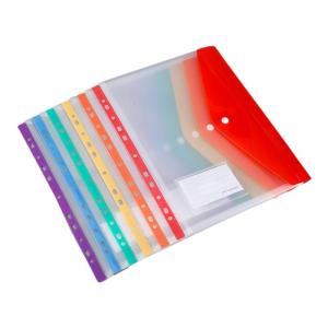 6Pcs Punched Pocket Clear Document Wallet 11 Holes Punched Pocket File Bag Letter Size Folder Filing Wallet File Sleeve