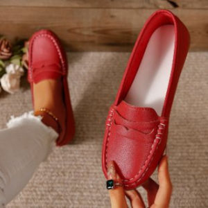Flat-Soled Loafers New Model Lightweight Casual Shoes For All Seasons Fashionable Slip-On WomenS Shoes Round-Toed WomenS Single Shoes